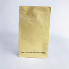 Borse biodegradabili accettate su ordinazione della carta kraft di Brown sigillato del quadrato con la chiusura lampo