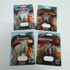 Carte del foro 3d dell'ANIMALE DOMESTICO di rinoceronte 285K 8.9x12cm 0.6mm dell'oro singole