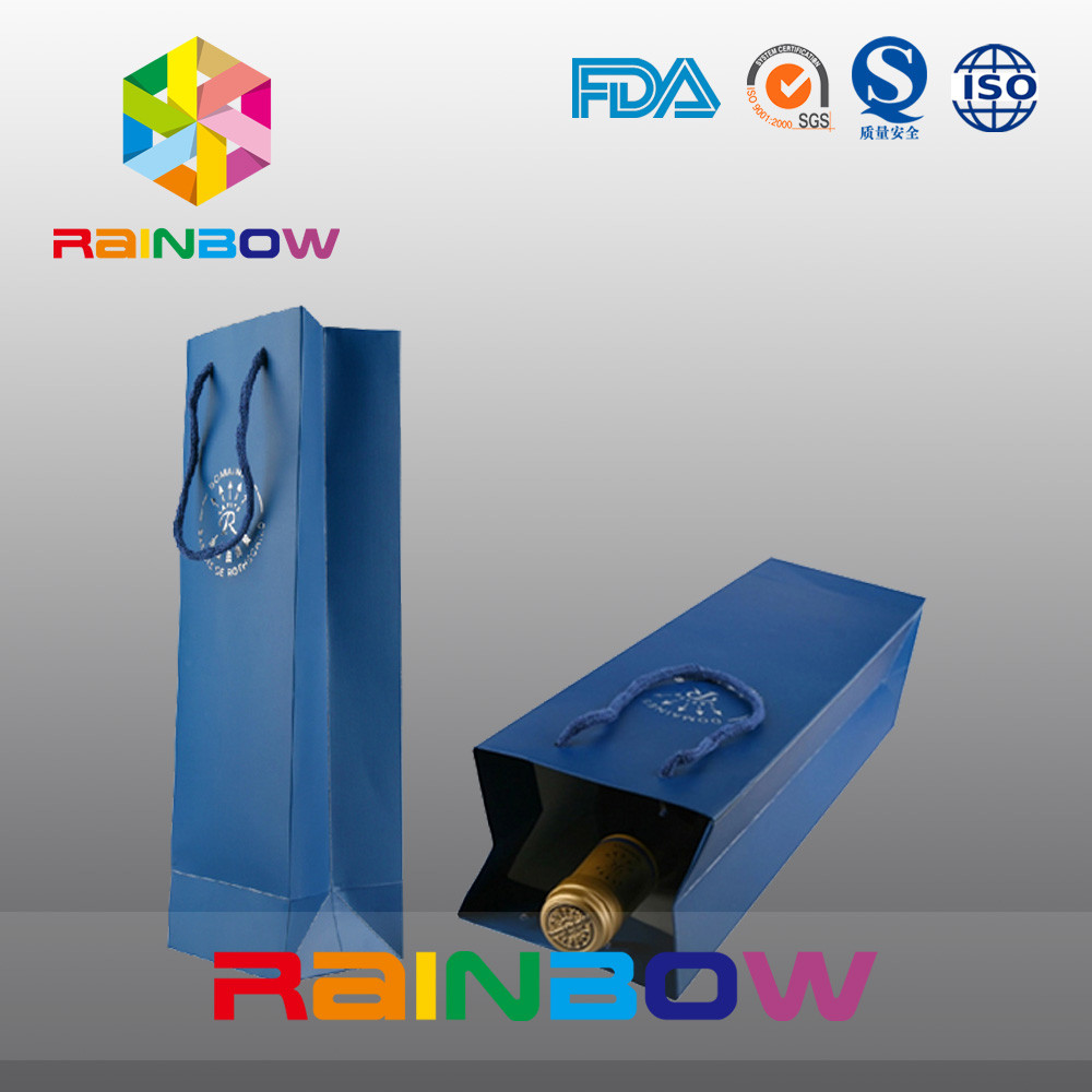 La bottiglia di vino ha personalizzato i sacchi di carta/borsa stampata abitudine della carta kraft Con stampa di logo