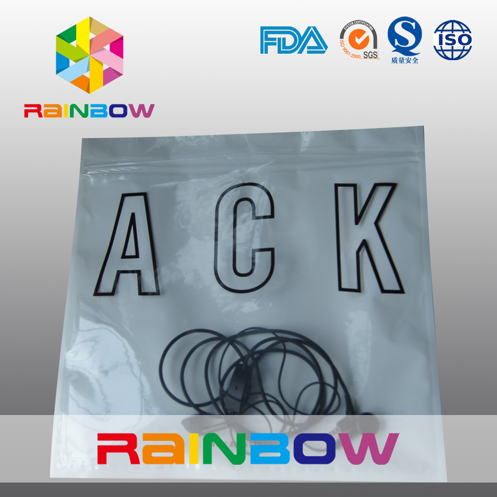 Anti borsa statica della guarnizione tre della parte posteriore bianca anteriore trasparente laterale della perla con la chiusura lampo