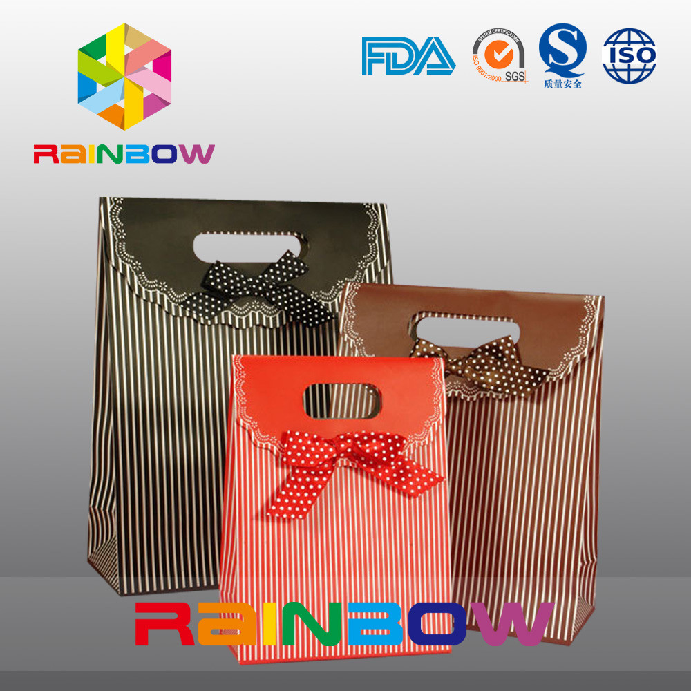 Sacco di carta stampato variopinto per il regalo/Candy, sacco di carta su misura con la maniglia