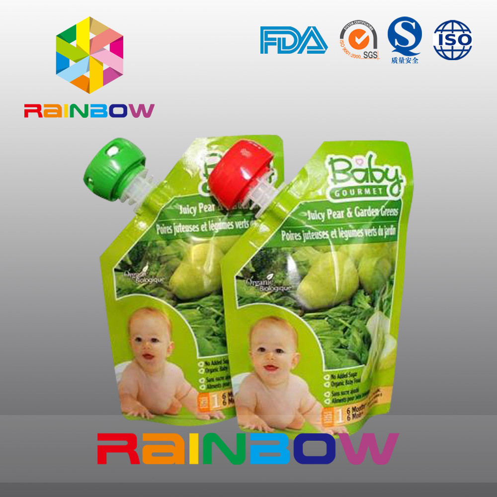 Il sacchetto del becco del bambino di Eco che imballa per liquido/sta sul sacchetto liquido del succo