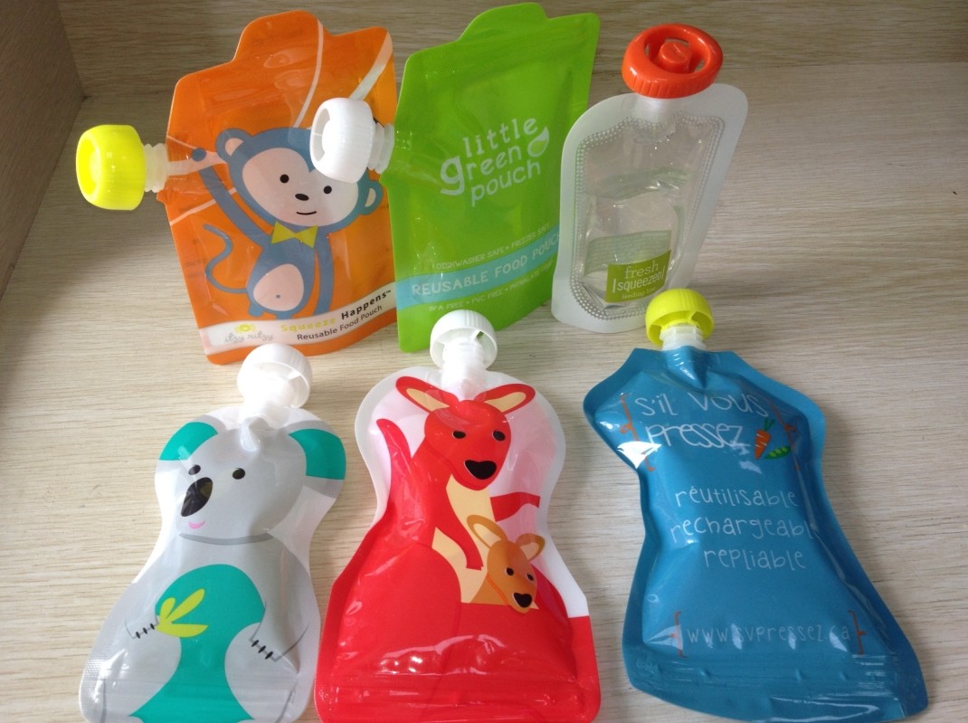 Sacchetto variopinto del becco degli alimenti per bambini che imballa con la chiusura lampo richiudibile