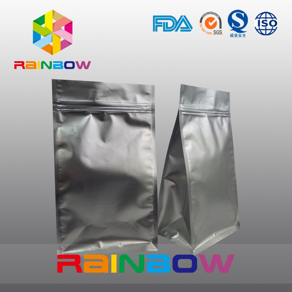 Il rinforzo inferiore d'imballaggio del caffè laterale della guarnizione del nero 8 di Matt insacca la chiusura lampo