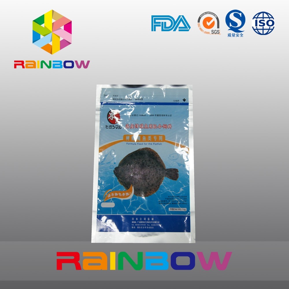 Il sacchetto dell'alimento per animali domestici del di alluminio 1kg che sta su con l'esca di pesca della chiusura lampo insacca