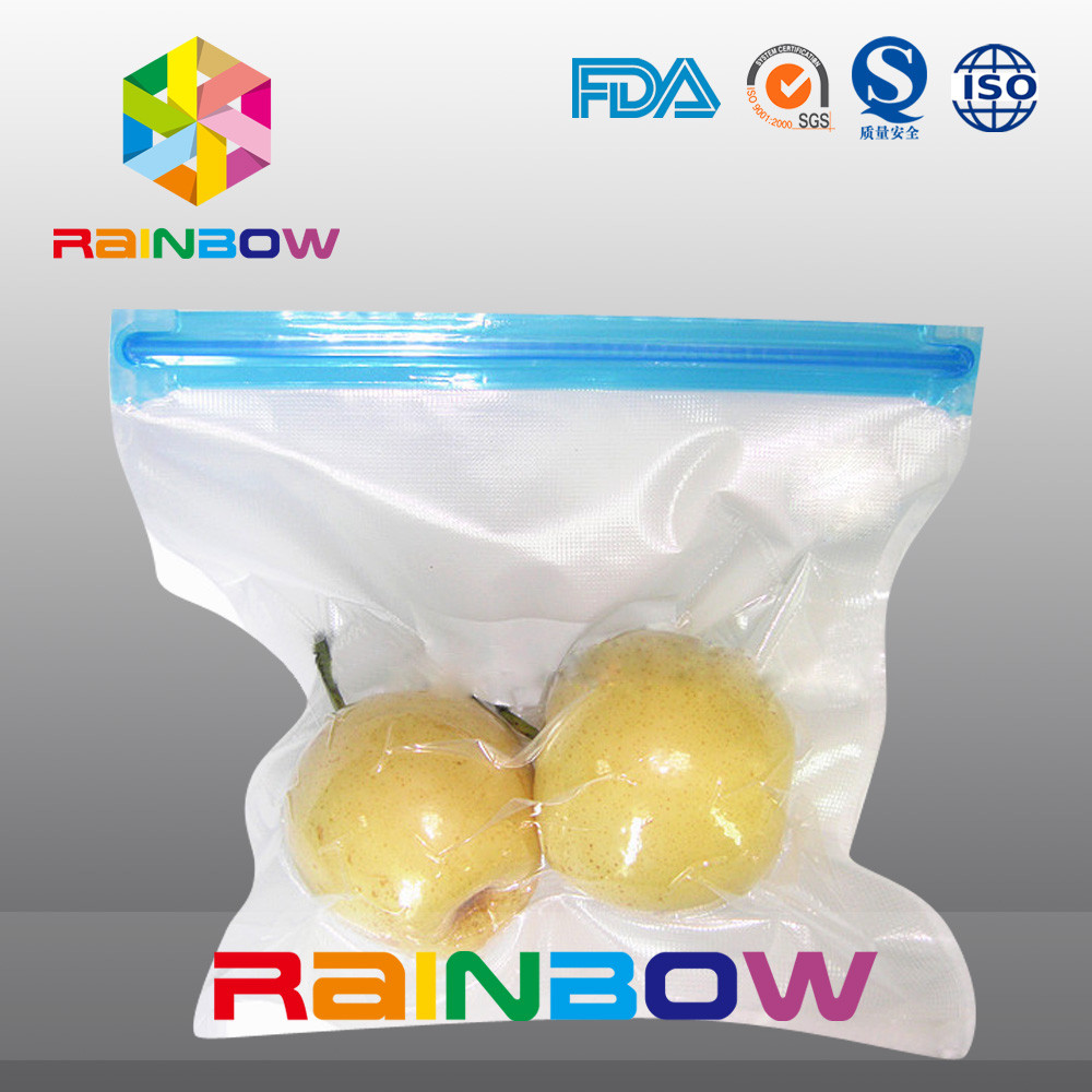 Il poli sacchetto di stoccaggio dell'alimento di struttura di vuoto/chiusura sottovuoto dell'alimento chiusura lampo del cursore insacca