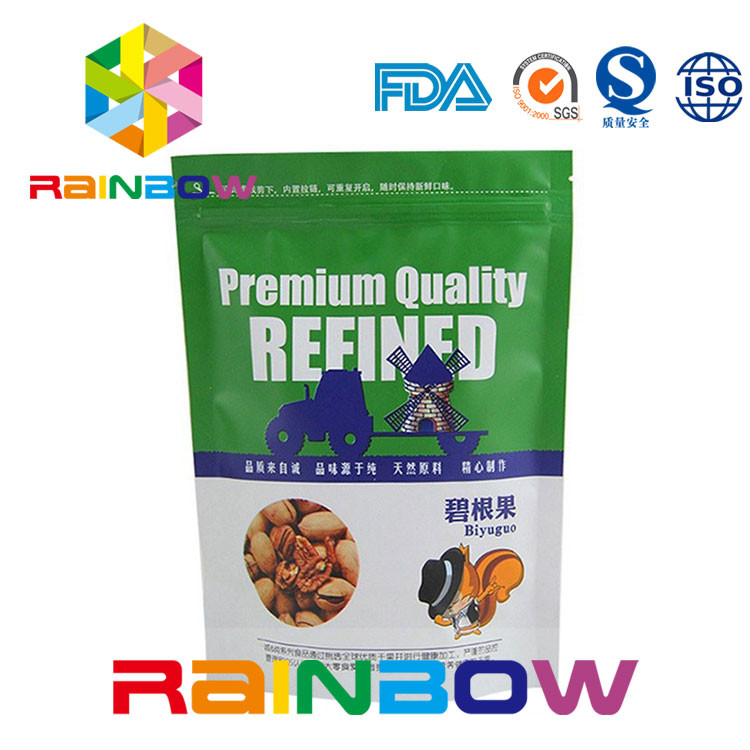 Tacca d'imballaggio stampata su misura della chiusura lampo e dello strappo del sacchetto matto del pacchetto di Doy