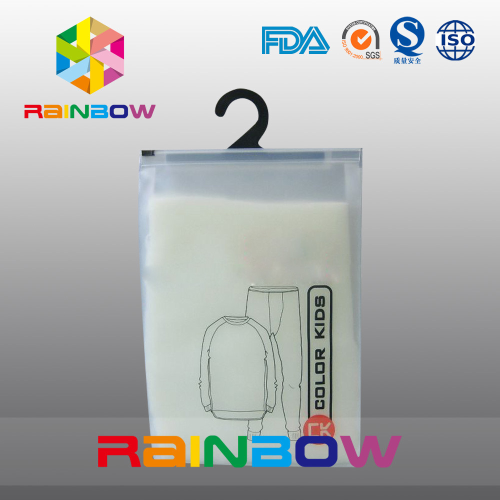 Sacchetti di plastica glassati del PVC che imballano borsa d'attaccatura con la chiusura lampo per il panno dei bambini