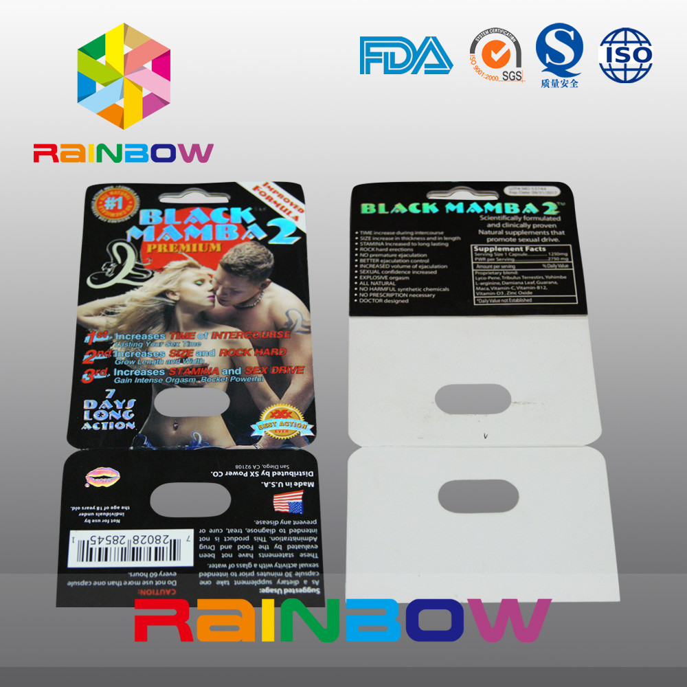 Carta di carta d'imballaggio su misura della carta di carta della bolla per le pillole sessuali