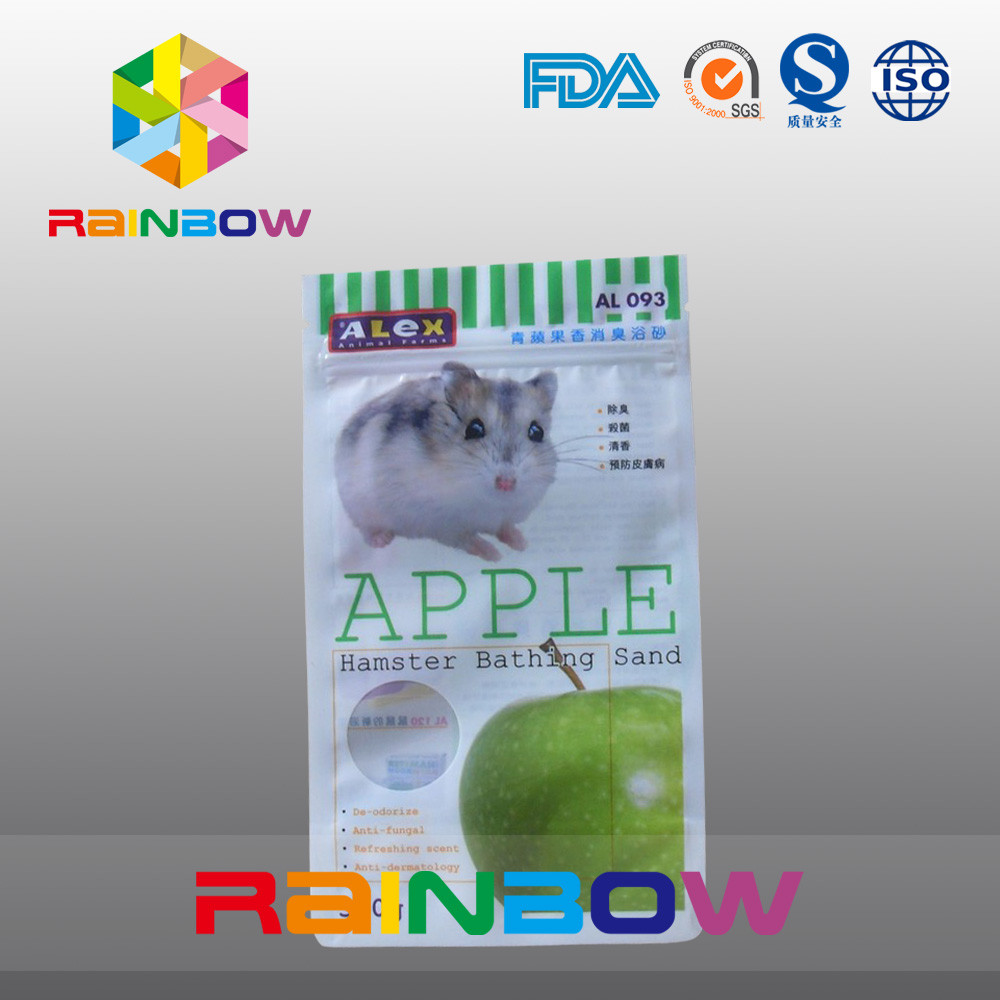 Tre - Sacchetto a chiusura lampo di sigillamento laterale con la finestra rotonda per il criceto d'imballaggio che bagna alimento per animali domestici/del sabbia