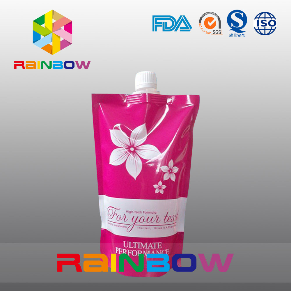 Rosso stia sul sacchetto del becco che imballa con il becco superiore, borse liquide del becco