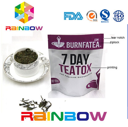 Sacchetto a chiusura lampo di plastica d'imballaggio del di alluminio della borsa di Doy del pacchetto del tè Gusseted laterale della carta kraft