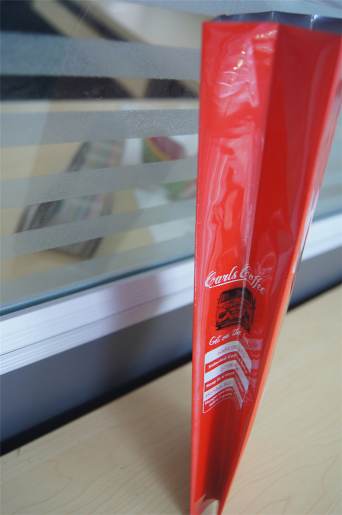 Borse di caffè laterali su misura del di alluminio del rinforzo con la valvola, verde rosso