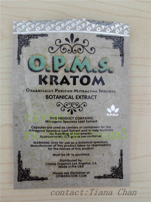 Incenso di erbe che imballa la polvere a chiusura lampo del kratom dei opms del di alluminio dell'oro 3ct