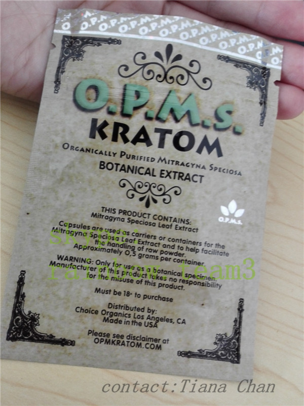 Il di alluminio sta sul sacchetto per la polvere migliorata del kratom estratta da kratom