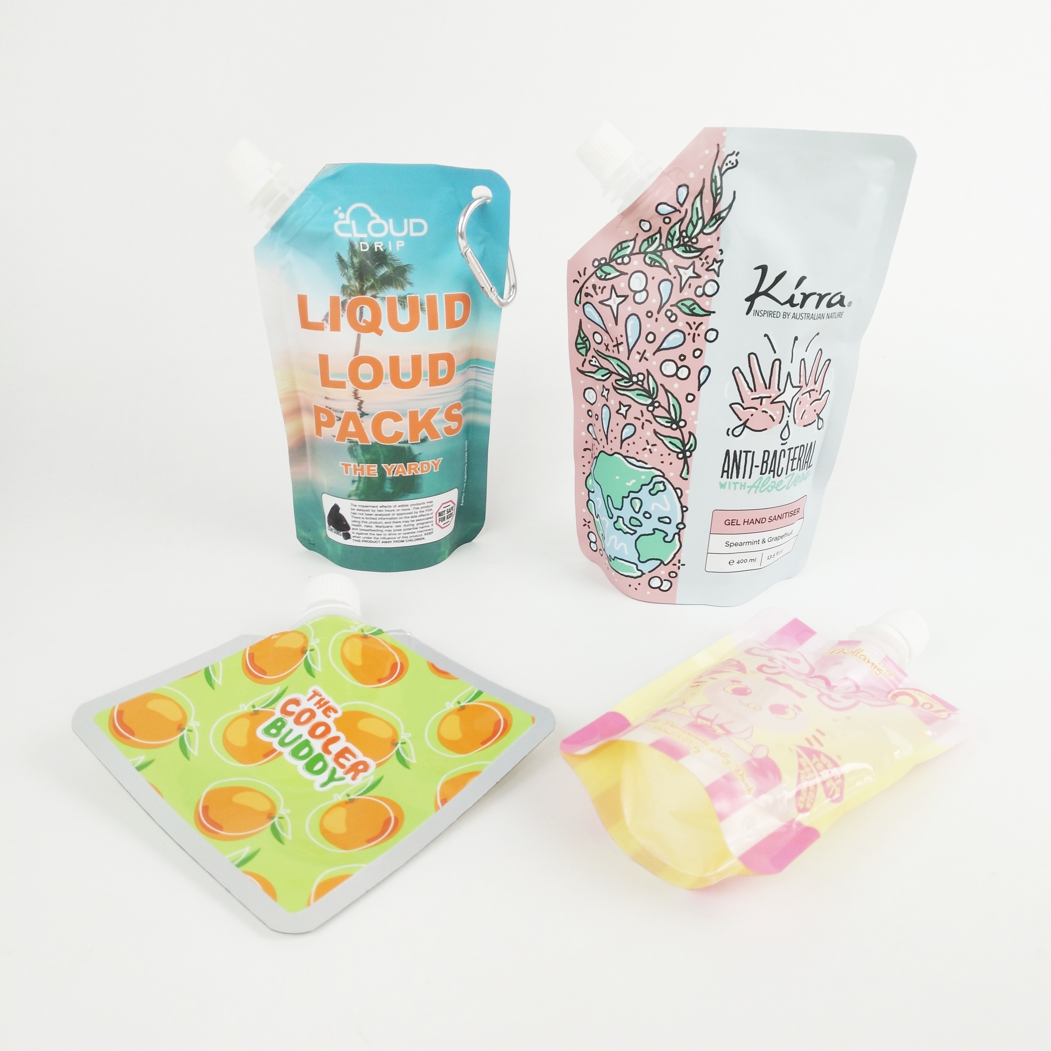 Supporto d'imballaggio del liquido gettato cosmetico dello sciampo del sacchetto su ordinazione del becco sui sacchetti