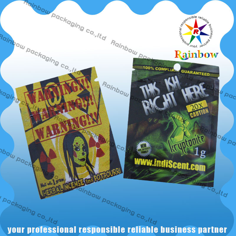 Borse di erbe di plastica di Incens della saldatura a caldo, chiusura lampo della borsa del di alluminio