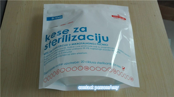 Stia sul sacchetto di plastica dello sterilizzatore di microonda della chiusura lampo approvata dalla FDA della borsa della storta dello sterilizzatore del vapore di microonda
