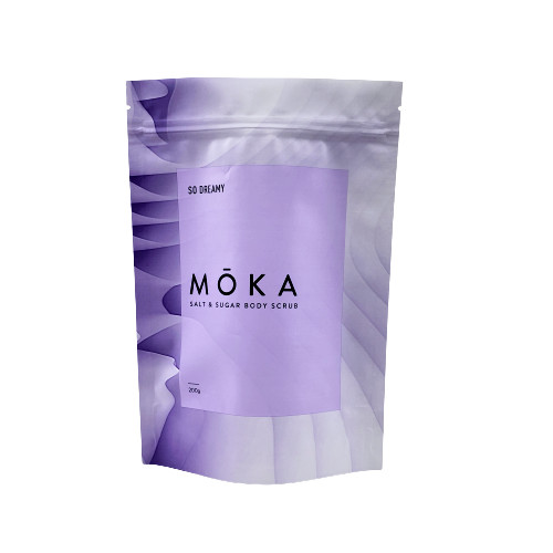 Logo personalizzato stampato stand up busta a chiusura lampo sale marino / sapone liquido / confezione scrub per il corpo