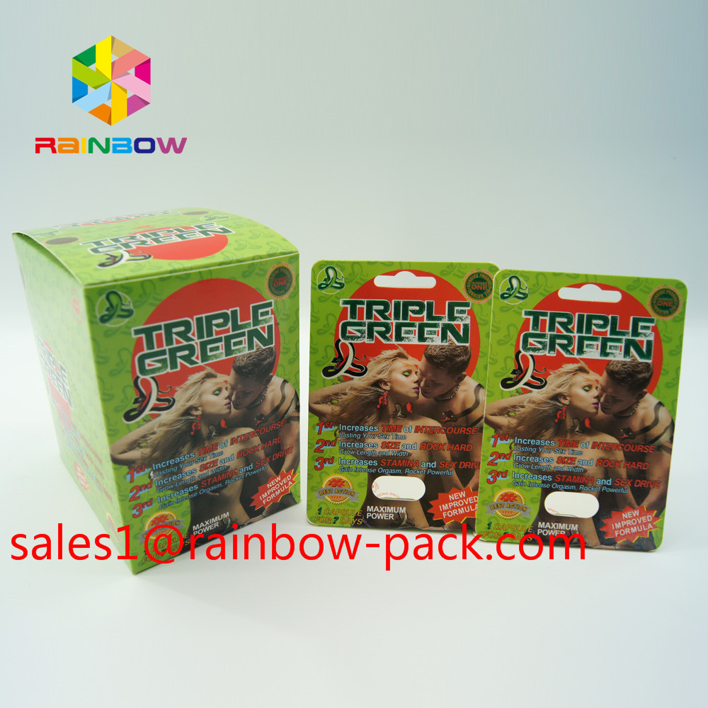 Le pillole di potenziamento del sesso della scatola di presentazione della mamba nero che imballano la carta 3D effettuano la pillola del sesso