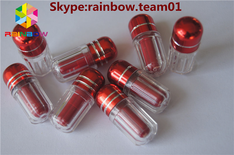 la bolla vuota rhino7 del cappuccio del metallo delle capsule della plastica & il rinoceronte 25 capsule vuote di colore svuotano la cassa della capsula delle capsule della plastica