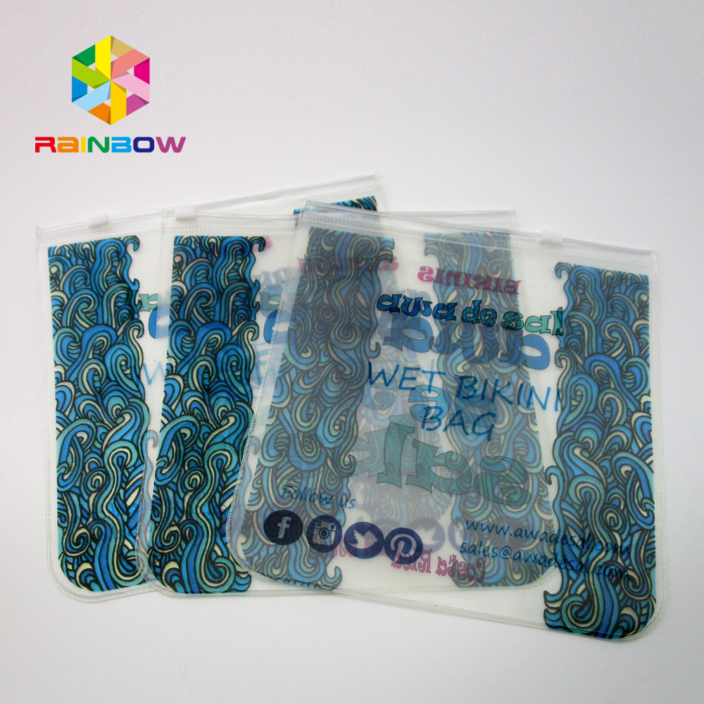 Borsa trasparente del bikini della borsa del PVC, borsa di plastica dello Swimwear di EVA con la chiusura lampo