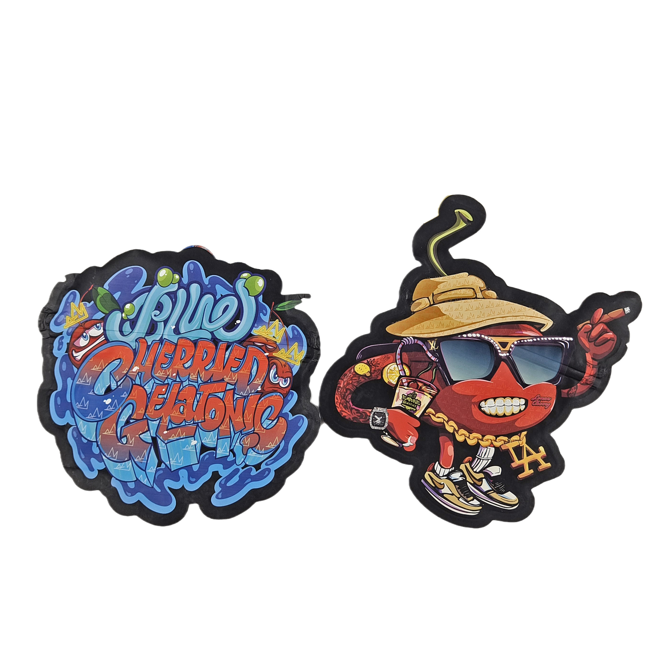 3.5g 7g 14g 28g Imballaggio in plastica a forma di spuntino tagliato a prova di bambino irregolare di progettazione personalizzata