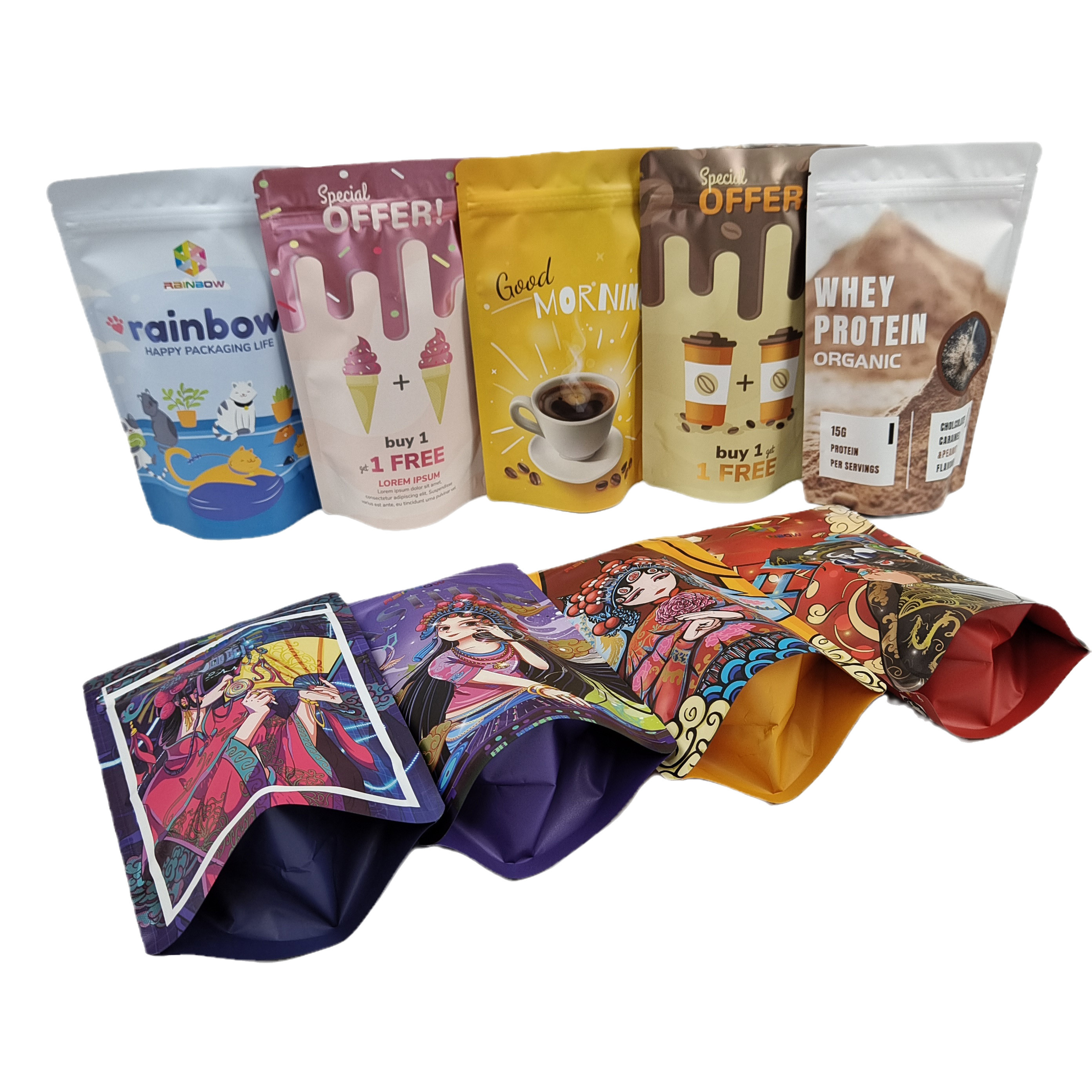 Imballaggio alimentare con cerniera commestibile 250g Coffee Bar Wrapper risigillabile Stand Up Pouch
