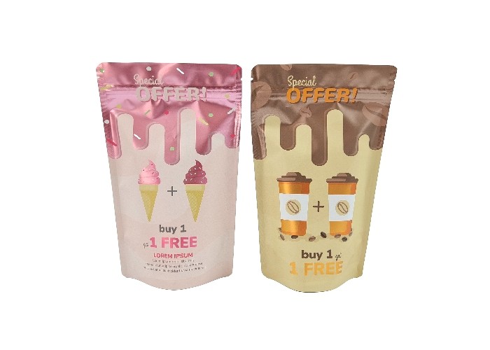 Borse d'imballaggio di Mylar del di alluminio del tè su ordinazione dell'alimento di Matte Metallic Stand Up Bag