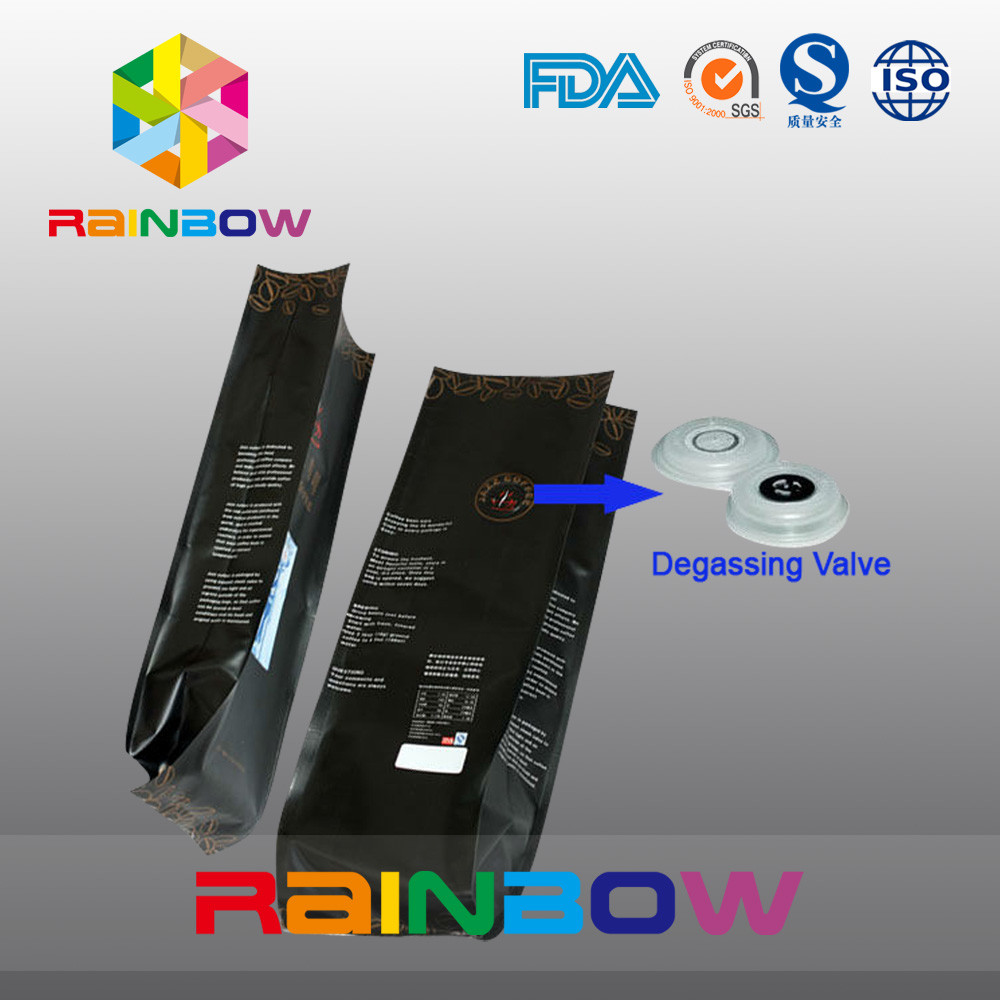 Sacchetto di plastica d'imballaggio dei chicchi di caffè delle borse del rinforzo del tè laterale durevole del fondo piatto