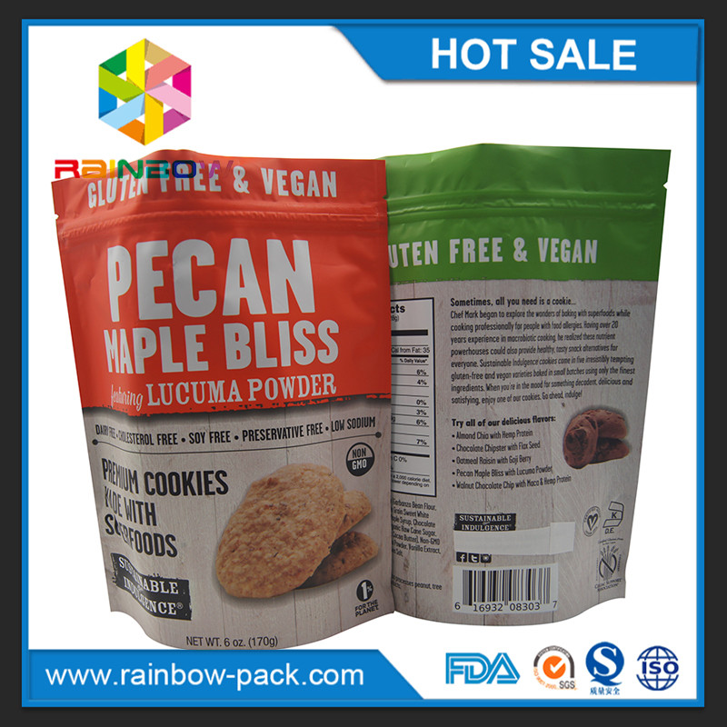 l'imballaggio del di alluminio dei chip delle borse del chip del di alluminio sta sui biscotti a chiusura lampo 250g che imballano il sacchetto