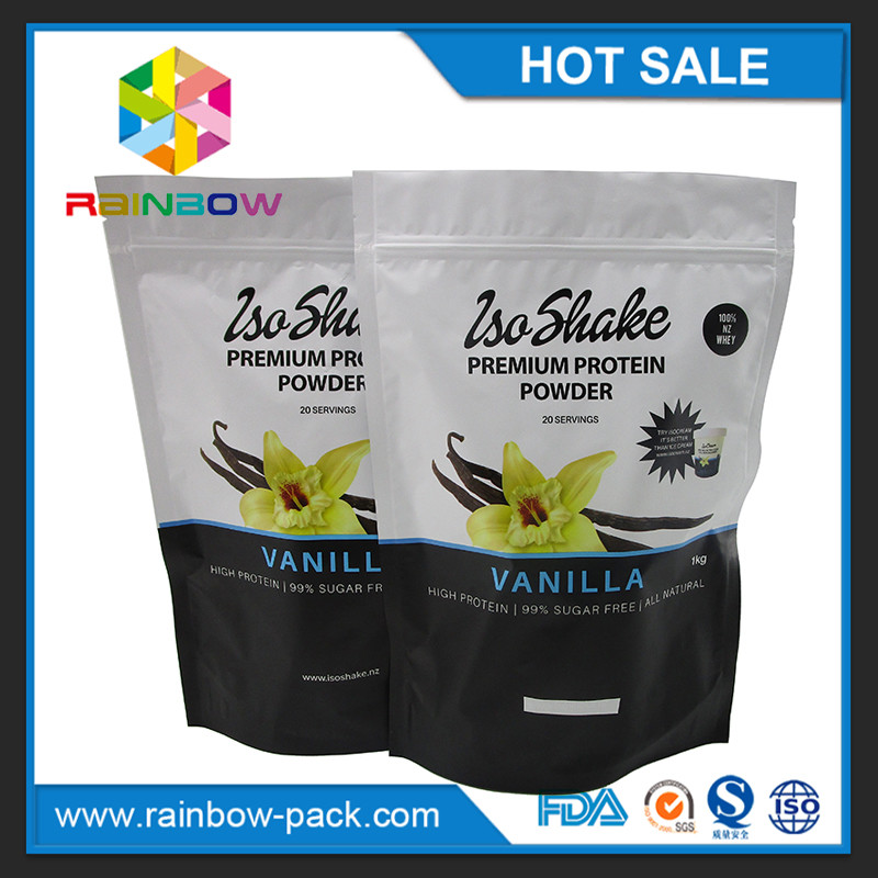 il di alluminio opaco di rivestimento sta sull'imballaggio risigillabile della polvere della proteina di supplementi di nutrizione