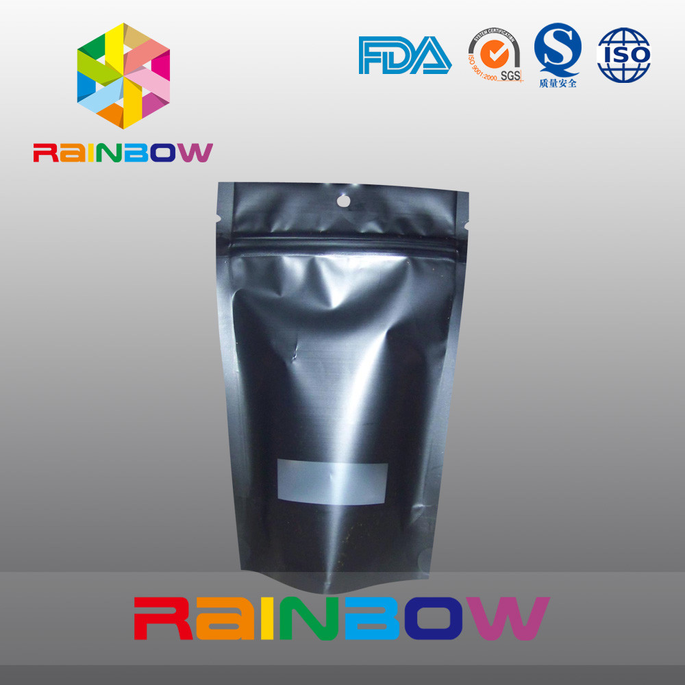 Rotocalcografia a chiusura lampo nera opaca riutilizzabile della borsa di caffè di Doypack a prova d'umidità