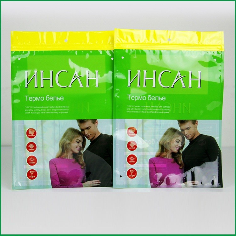 Sacchetti di plastica a chiusura lampo su ordinazione che imballano la borsa di imballaggio di plastica della maglietta per i vestiti