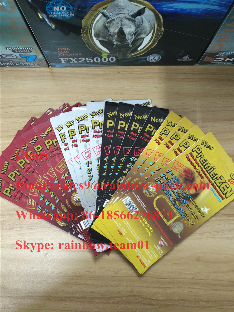 Bolla maschio della carta della pillola di potenziamento dell'oro di PremierZen che imballa nelle azione con effetto 3D