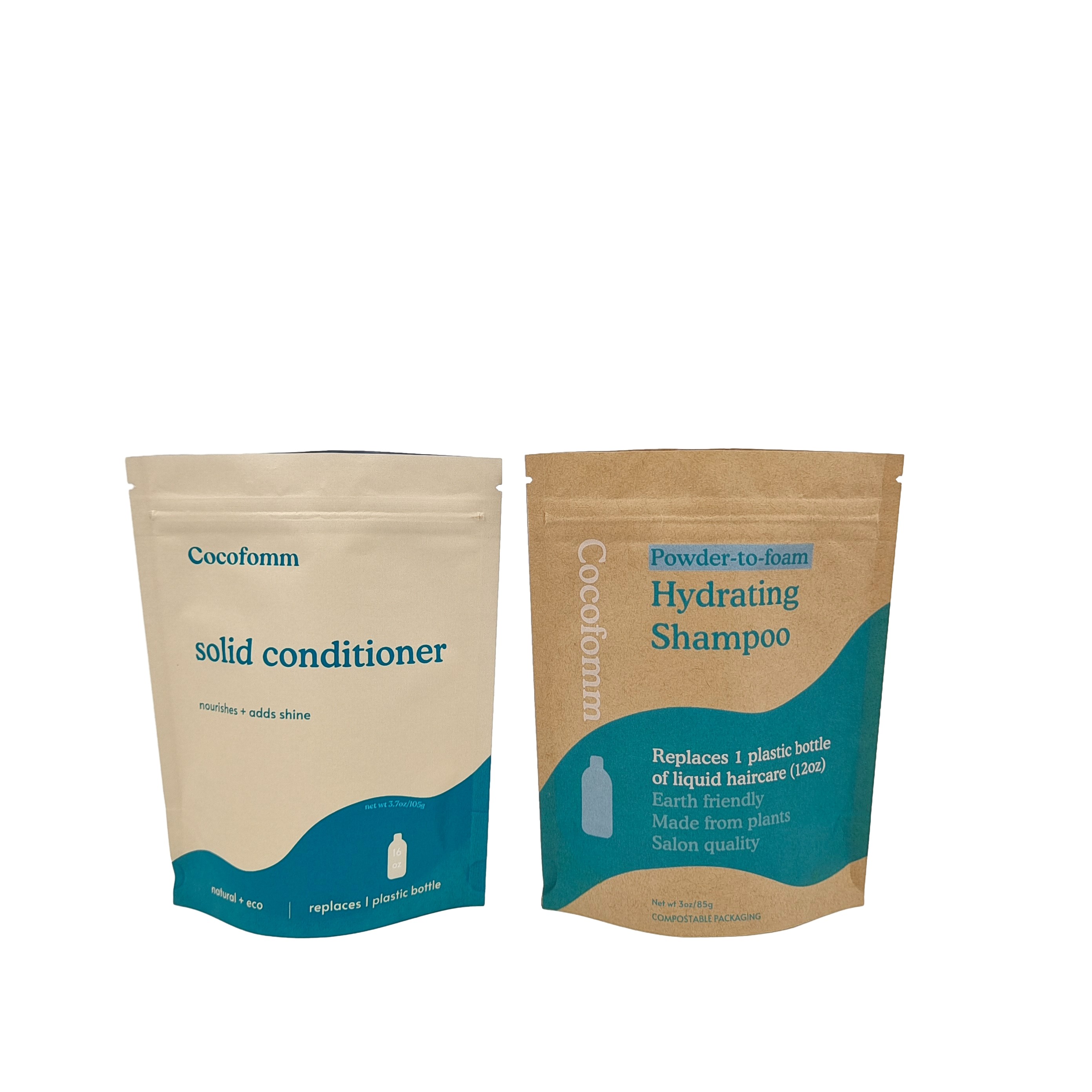 Biodegradabile Doypack riciclabile Custom Stand Up Bag Con Zip Lock Sacchetti di carta Kraft Sacchetti di imballaggio commestibili