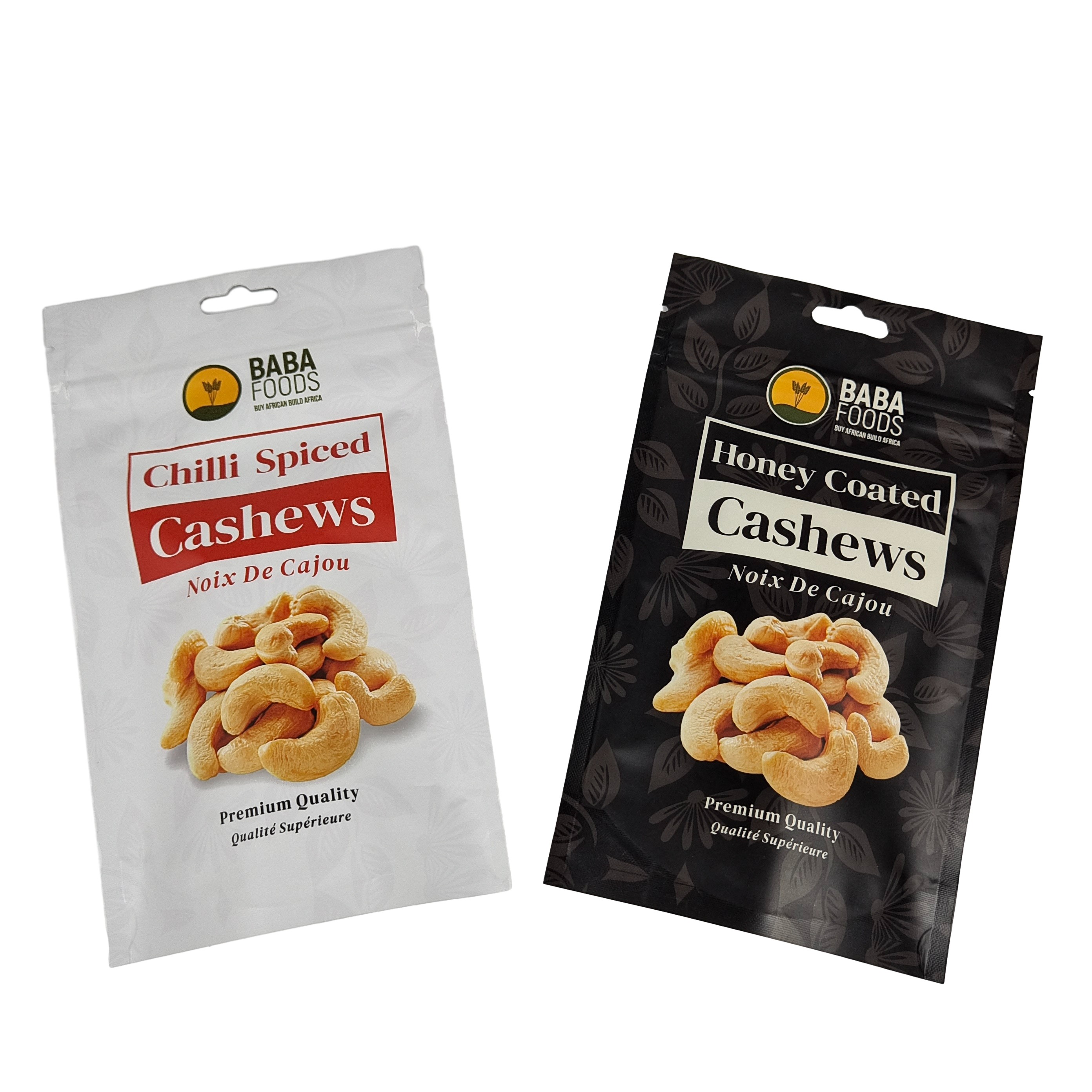 Imballaggio alimentare in plastica in foglio di alluminio Imballaggio per snack ri-chiudibile a misura Imballaggio stand up con cerniera