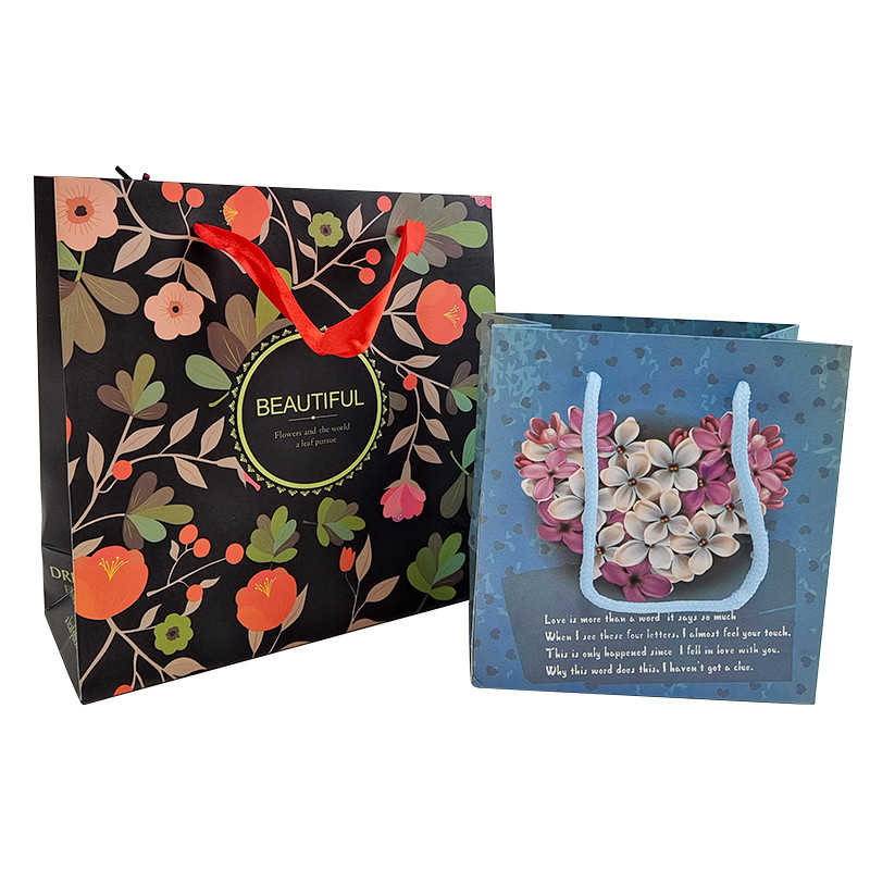 Stampa del logo personalizzato imballaggio carta kraft riutilizzabile con manico imballaggio carta kraft borsa regalo