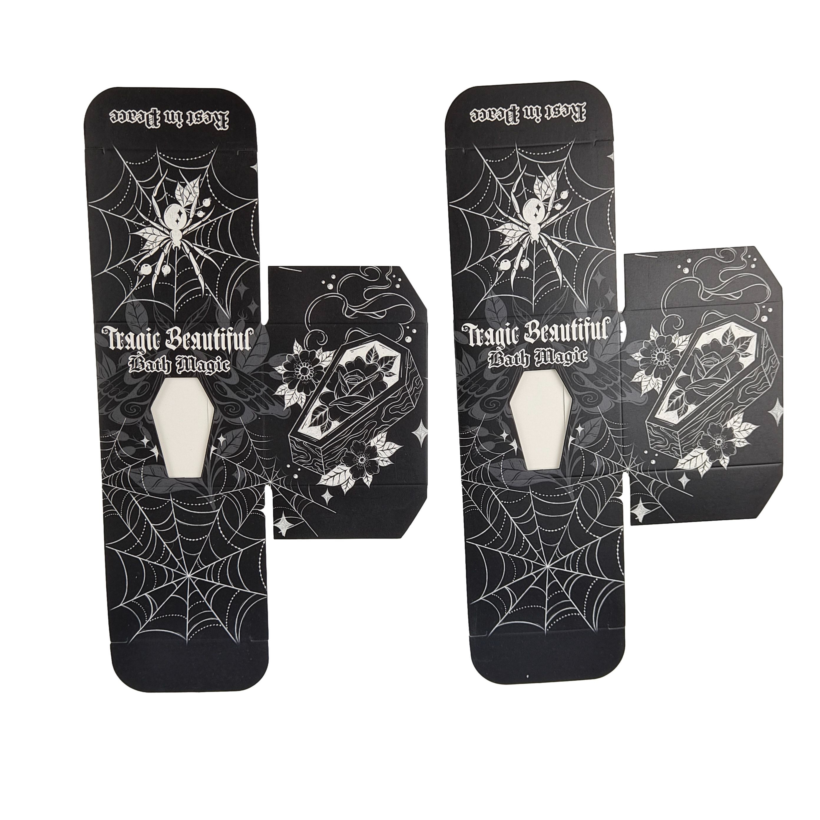 Scatola di carta nera quadrata su misura di alta qualità con vetrina frontale vuota speciale Imballaggio alimentare Scatola regalo in cartone bianco