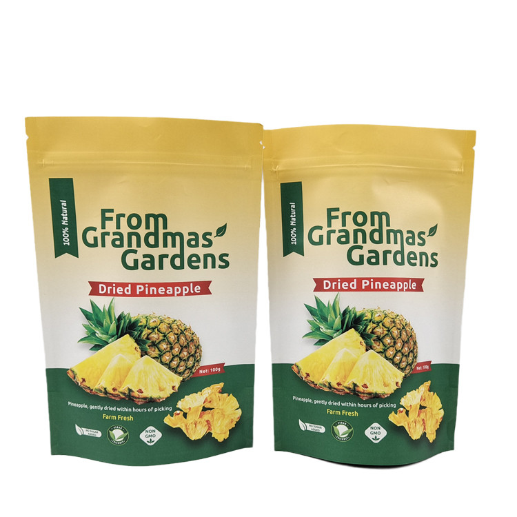 Stampo d'oro riutilizzabile stampato su misura Bolsa di carta Kraft Stampa digitale sacchetti Mylar eco-friendly