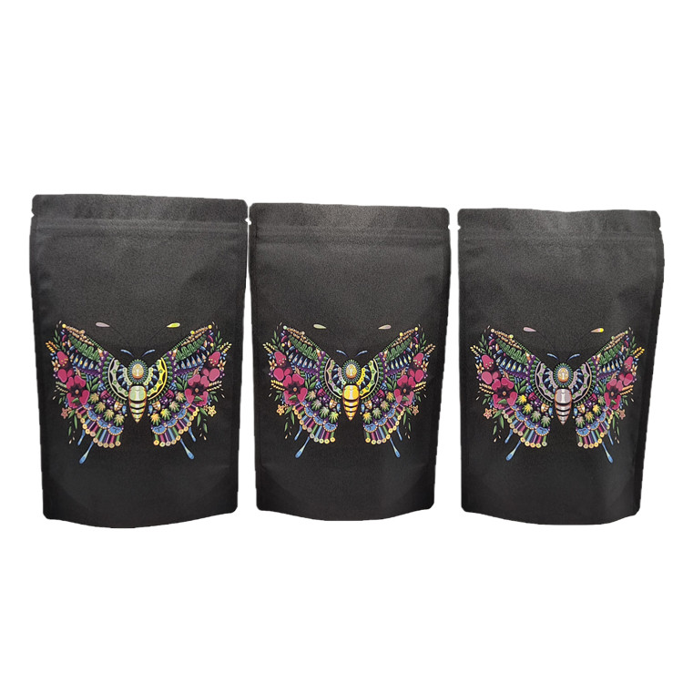 Borsa di imballaggio in carta kraft ecologica personalizzata all'ingrosso con sacchetti Mylar resealabili per polvere di proteine di spezie