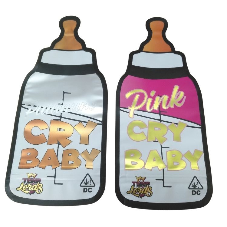 Borsa per bambini stampata su misura con ziplock olografico a taglio a stampo a stampo Mylar 3.5g forma speciale Borsa di imballaggio commestibile gommosa