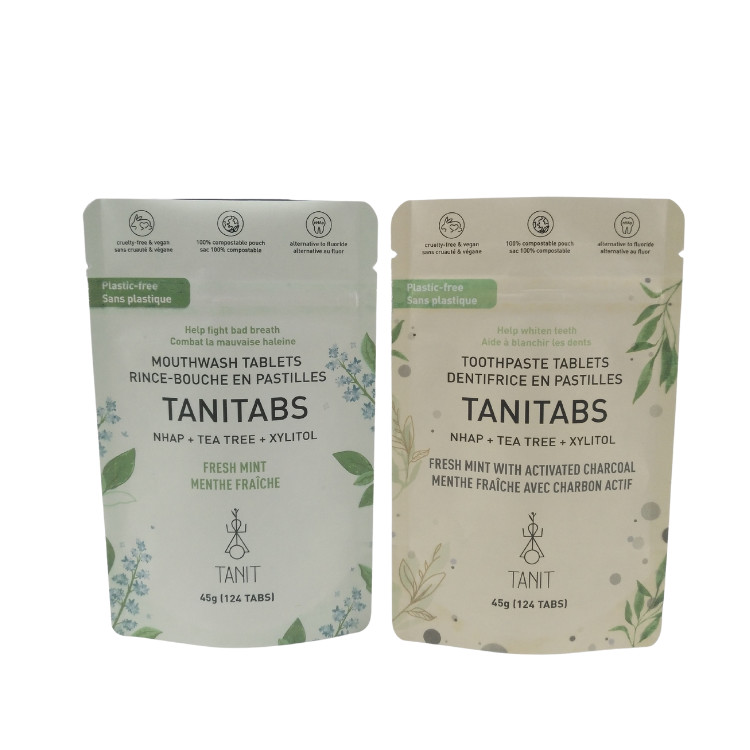 Borse per imballaggio alimentare biodegradabili Stand up Plastic Zipper Aluminium Foil Packaging Custom Matte Bags Biodegradable