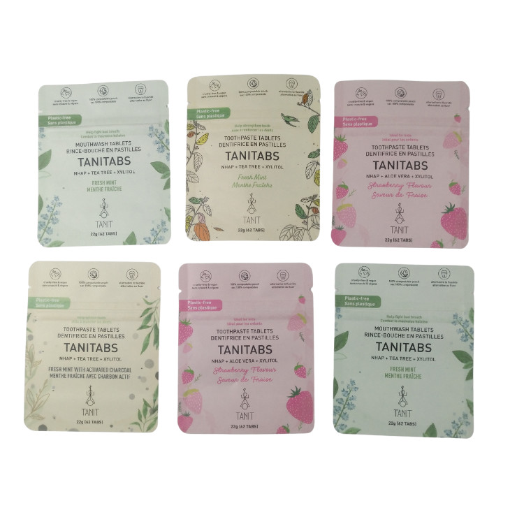 Imballaggio alimentare ecologico a ziplock 100% compostabile, biodegradabile