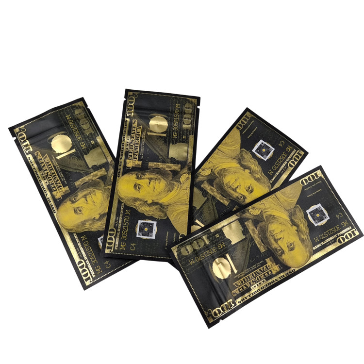 Borsa per stampa su misura Mylar Proof odor Stand Up Bag Candy Food Packaging 3.5g Mylar Ziplock Bag With Window