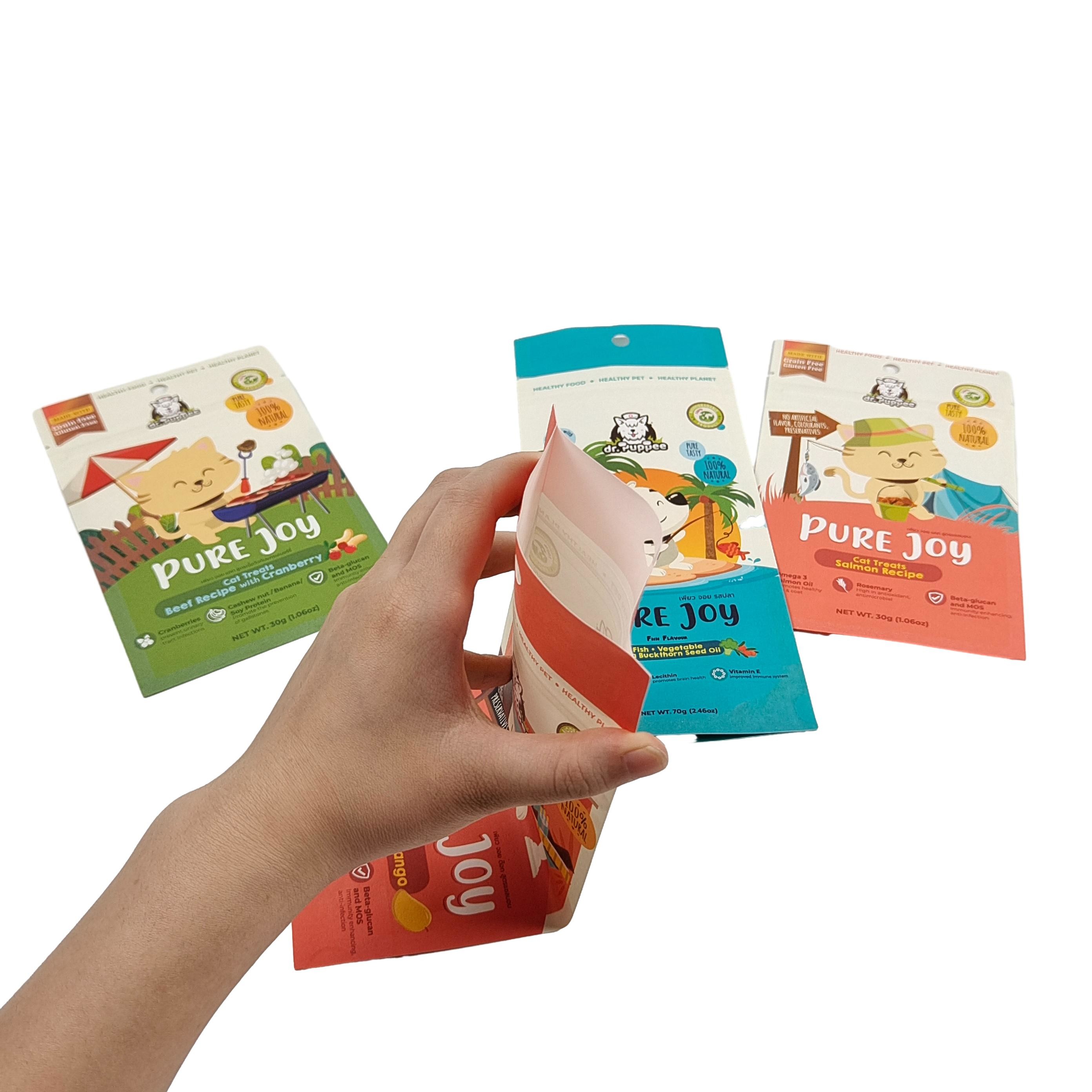 Sacchetto di carta biodegradabile compostabile, impermeabile, con cerniera, sacchetto a piedi, riciclato per alimenti, finestra chiara con cerniera, Kraft S.