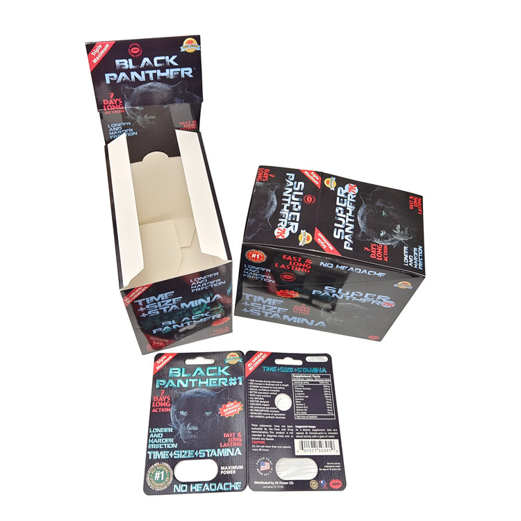 Al dettaglio miele di rinoceronte in oro stampato segreto miracolo miele cartone cartaceo 3d scatola di visualizzazione sacchetti di miele imballaggio