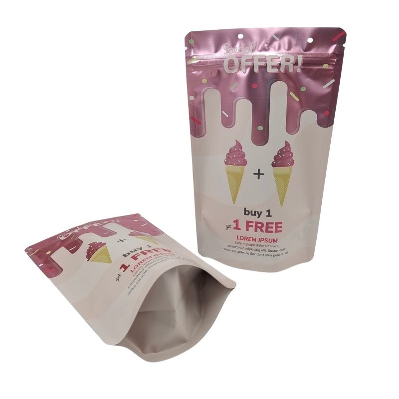 Sacchetto di imballaggio alimentare con chiusura a cerniera per ordini personalizzati accettato