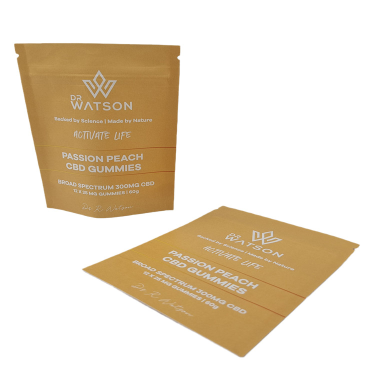 Ingrosso Eco-Friendly Biodegradable Kraft Paper Resealable Mylar Bags Digital Print PLA Bag antiodore con logo