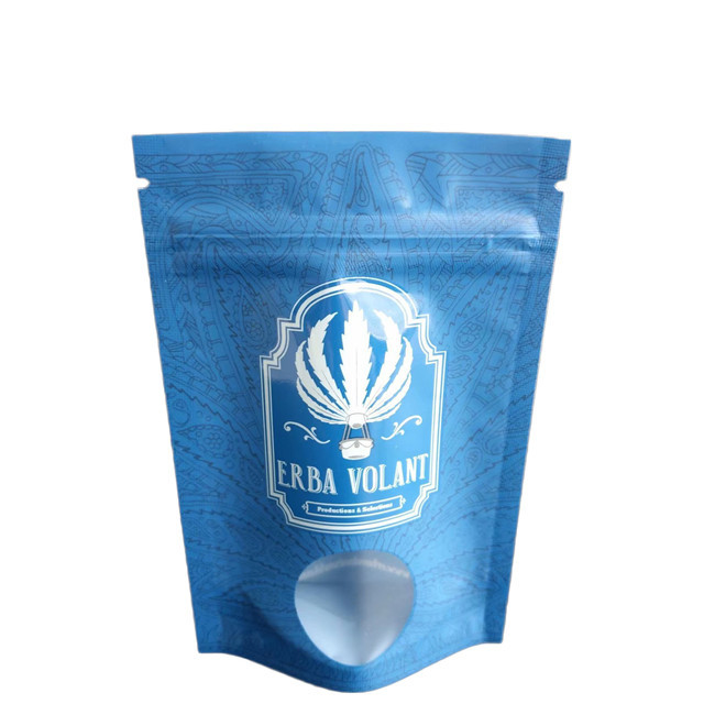 Sacchetto antiodore con macchia UV lucida finestra 3.5g sacchetti di imballaggio di fiori CBD con cerniera